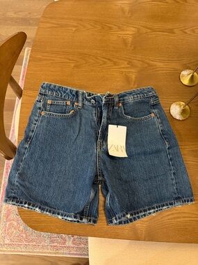 ZARA Medium Blue Denim Jean Shorts